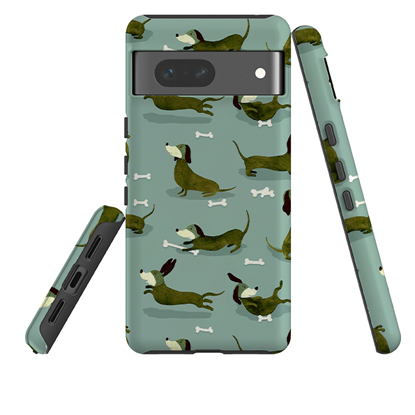 Google Tough Case -  Dash Dogs Green By Katherine Quinn