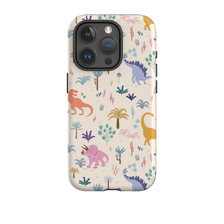 iPhone Tough Case - Dinosaur Pattern Light By Meghann Rader