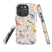 iPhone MagSafe Tough Case - Dinosaur Pattern Light By Meghann Rader