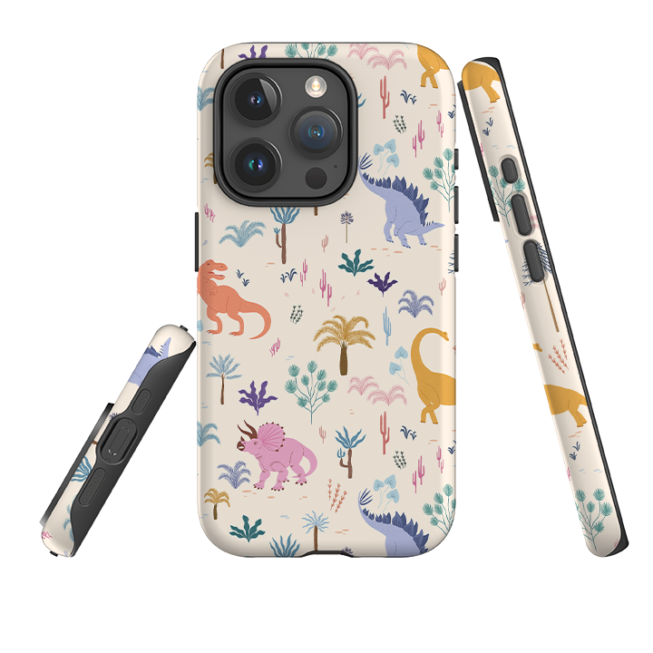 iPhone Tough Case - Dinosaur Pattern Light By Meghann Rader
