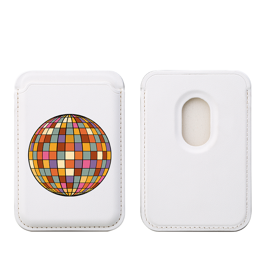 Disco Globe MagSafe Wallet- White
