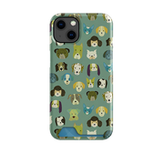 Dog Heads Green By Katherine Quinn Case and Card Case