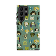 Samsung Tough Case - Dog Heads Green By Katherine Quinn