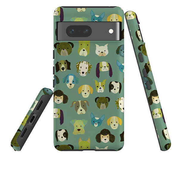 Google Tough Case -  Dog Heads Green By Katherine Quinn