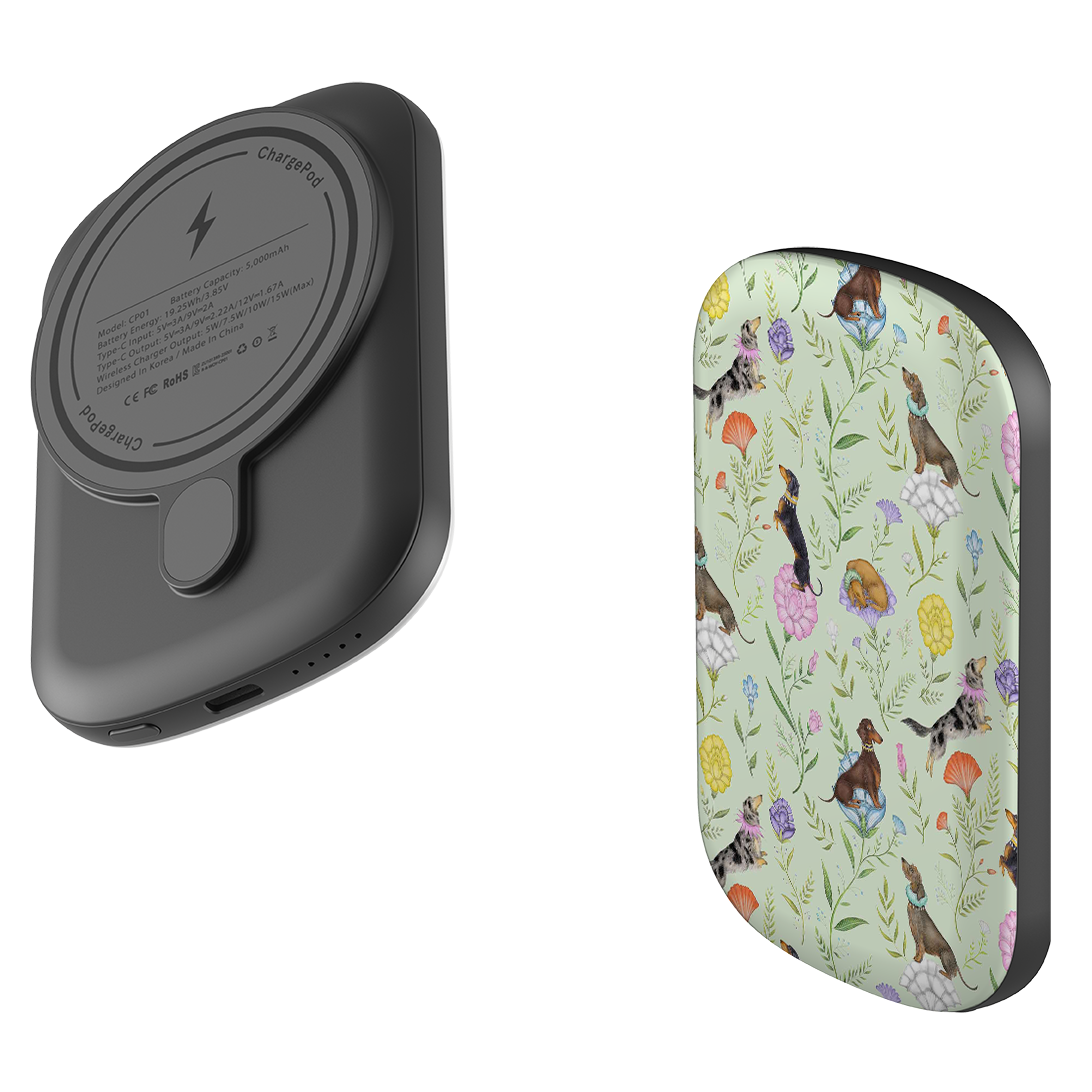 MagSafe Power Bank - Doxy Day Afternoon Pistachio By Catherine Rowe