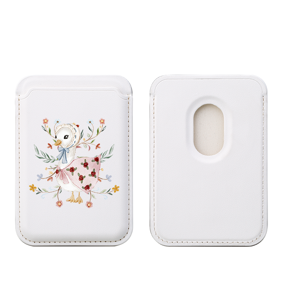 Duck Floral MagSafe Wallet- White