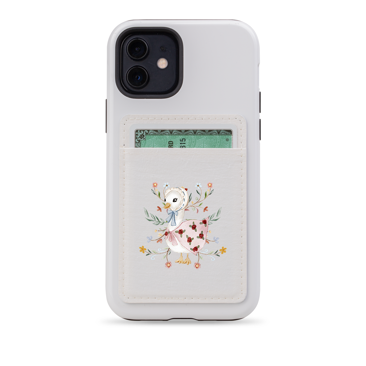 Duck Floral MagSafe Wallet- White
