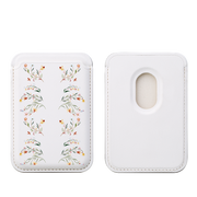 Elegant Floral MagSafe Wallet- White