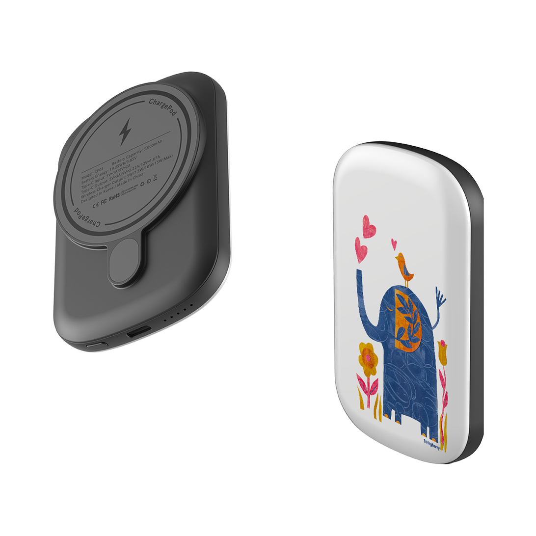 MagSafe Power Bank - Elephant In Love By Tracey English