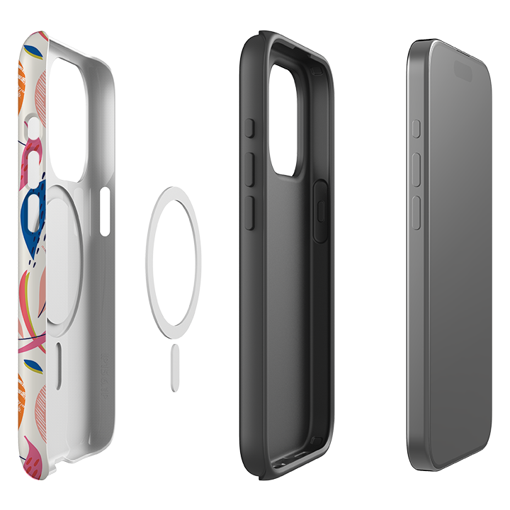 iPhone MagSafe Tough Case -  Flamingo Feathers By Ali Brookes