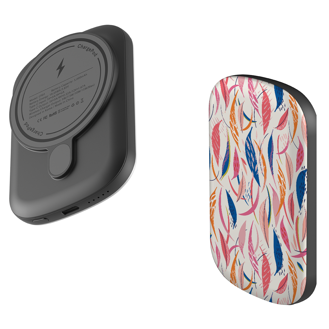 MagSafe Power Bank - Flamingo Feathers By Ali Brookes