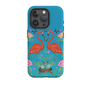 iPhone Tough Case - Flamingos And Flowers By Catherine Rowe