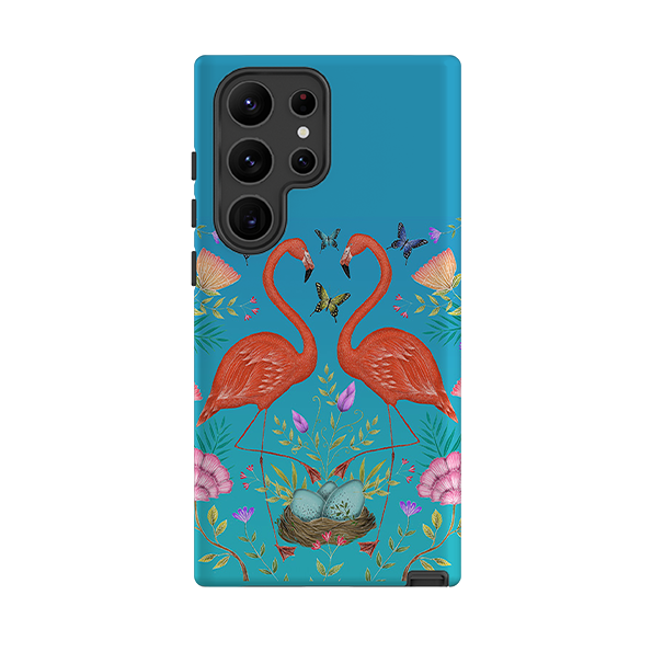 Samsung Tough Case - Flamingos and Flowers By Catherine Rowe