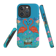 iPhone MagSafe Tough Case -  Flamingos and Flowers By Catherine Rowe