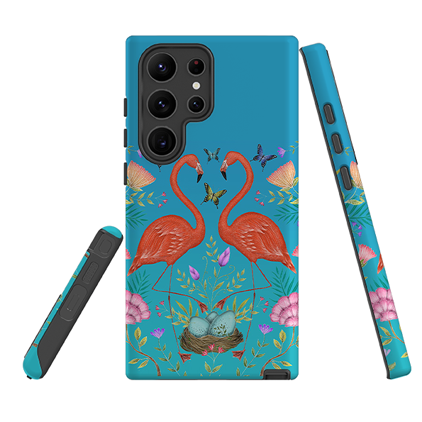 Samsung Tough Case - Flamingos and Flowers By Catherine Rowe