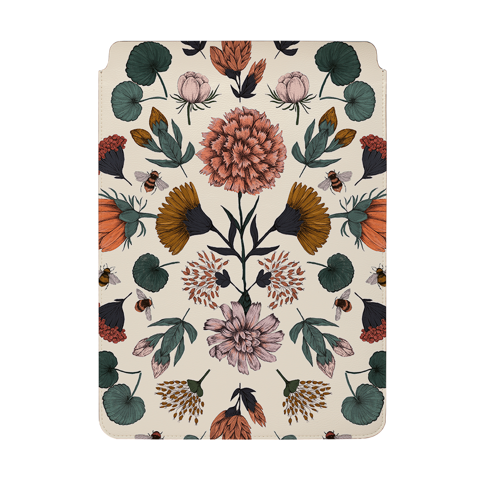 Floral Bees By Jade Mosinski Laptop, Kindle & iPad Sleeve