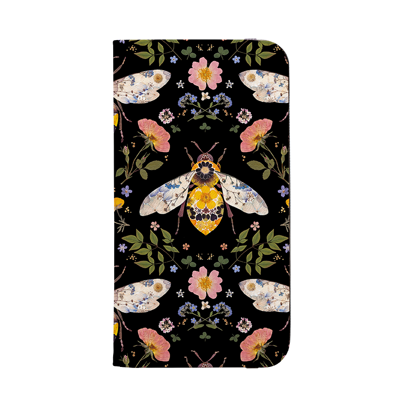 Floral Bees 2 Wallet Case By Helen Ahpornsiri