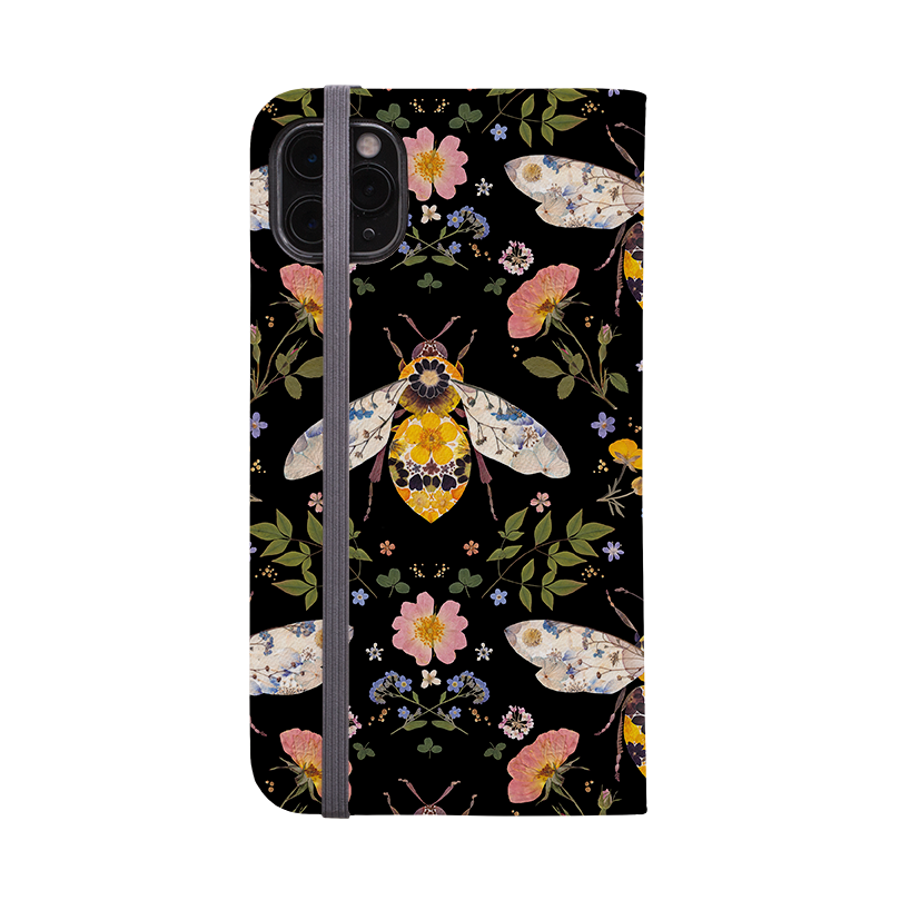 Floral Bees 2 Wallet Case By Helen Ahpornsiri