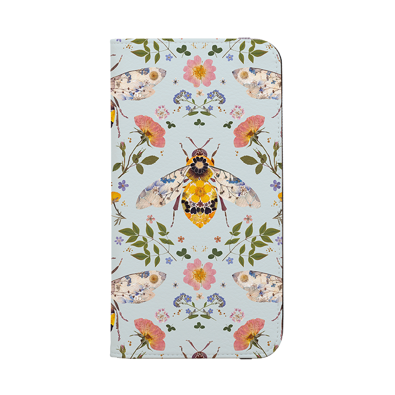 Floral Bees 3 Wallet Case By Helen Ahpornsiri