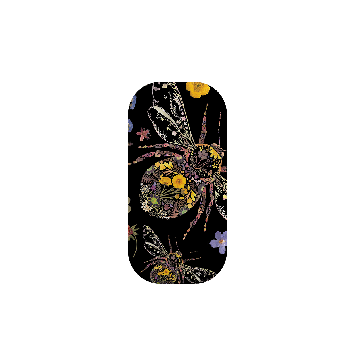 Floral Bumble Bees Phone Stand By Helen Ahpornsiri
