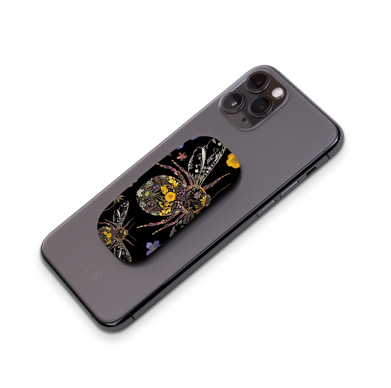 Floral Bumble Bees Phone Stand By Helen Ahpornsiri