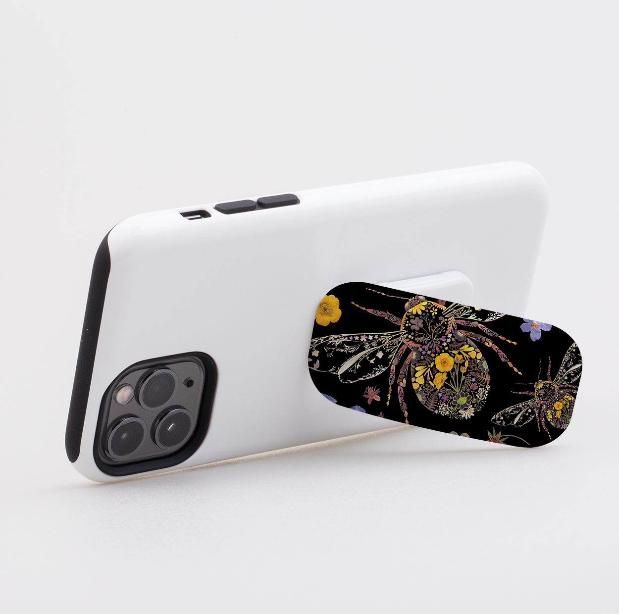 Floral Bumble Bees Phone Stand By Helen Ahpornsiri