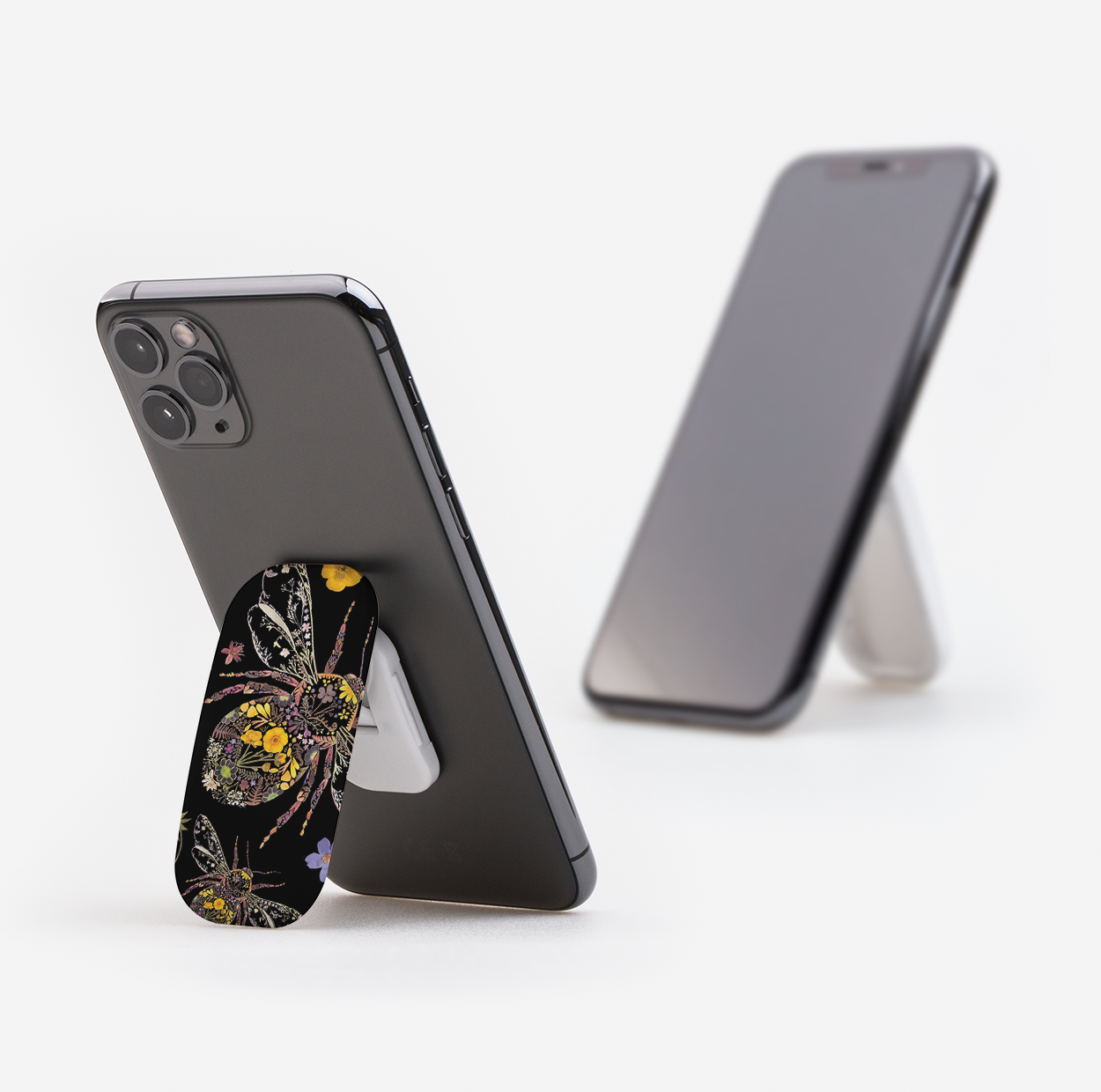 Floral Bumble Bees Phone Stand By Helen Ahpornsiri