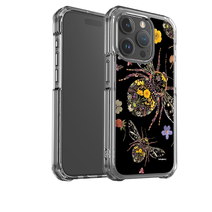 iPhone 15 Clear Case - Floral Bumble Bees By Helen Ahpornsiri