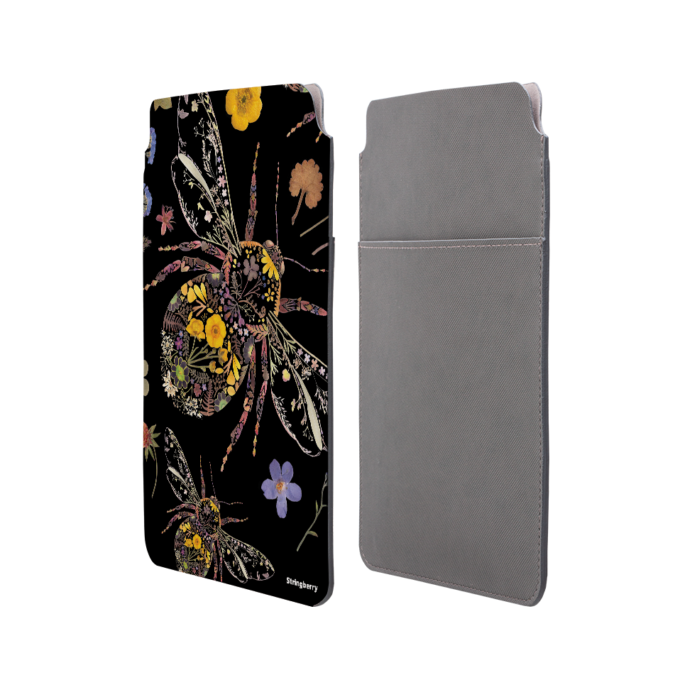 Floral Bumble Bees By Helen Ahpornsiri Laptop, Kindle & iPad Sleeve