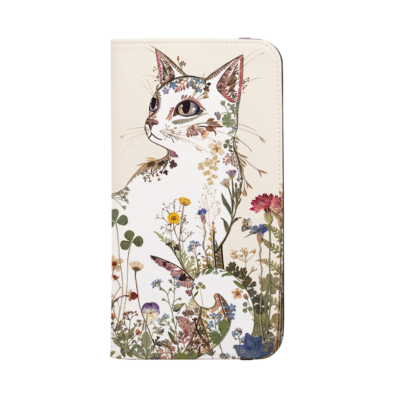 Floral Cat Wallet Case By Helen Ahpornsiri