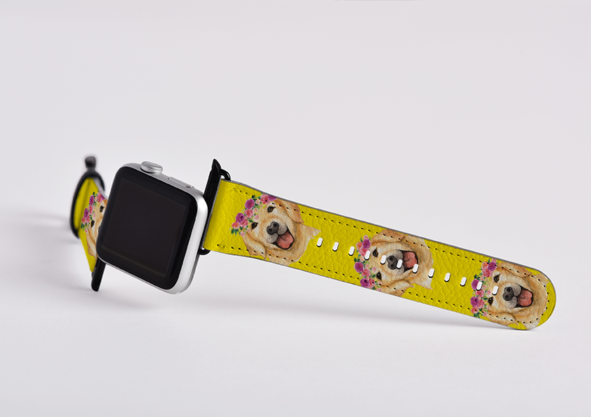 Floral Dog III Mell Yellow Apple Watch Strap Stringberry