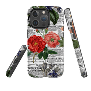 iPhone MagSafe Tough Case - Floral Newsprint