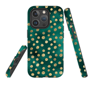 iPhone MagSafe Tough Case -  Forest and Gold Dots