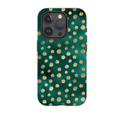 iPhone Tough Case - Forest and Gold Dots