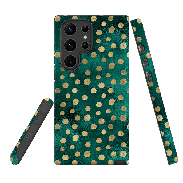 Samsung Tough Case - Forest and Gold Dots