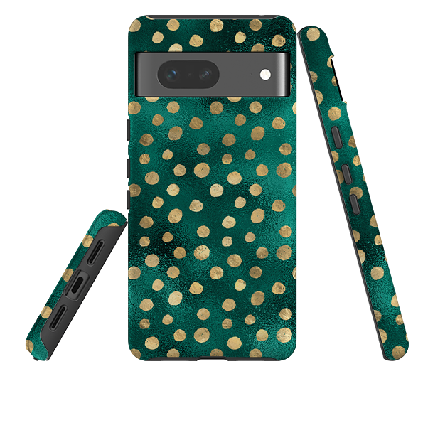 Google Tough Case - Forest and Gold Dots