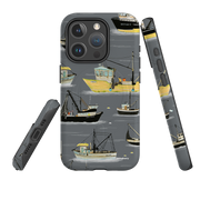 iPhone MagSafe Tough Case - Fishing Boats Grey By Katherine Quinn