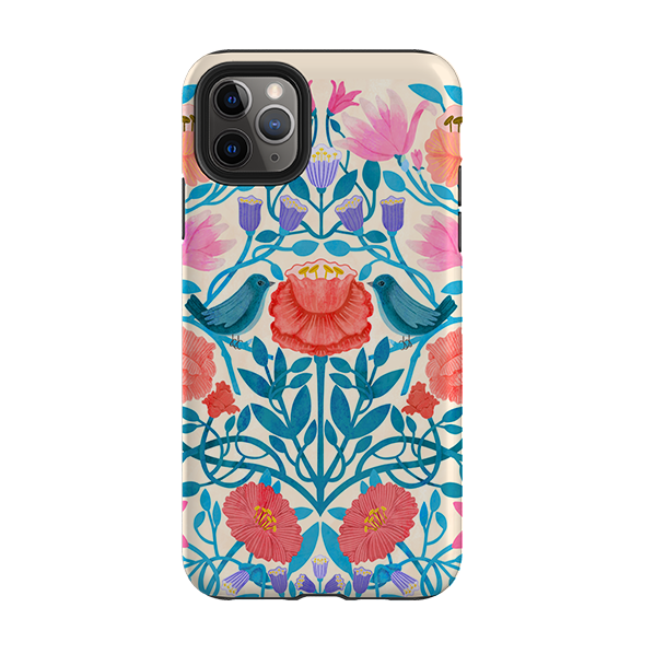 iPhone Tough Case - Floral Birds By Nina Pace