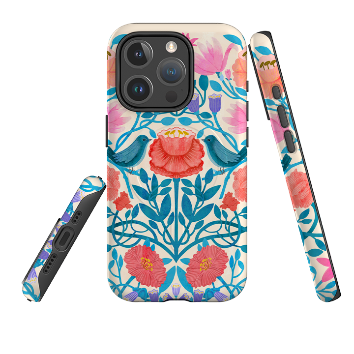 iPhone MagSafe Tough Case -  Floral Birds By Nina Pace