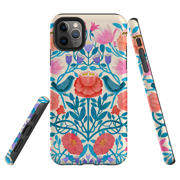 iPhone Tough Case - Floral Birds By Nina Pace