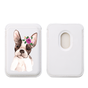 Floral Dog II MagSafe Wallet- White
