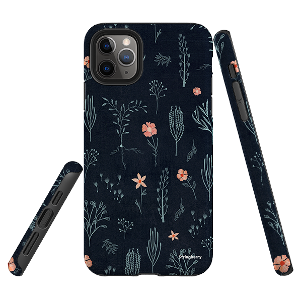 iPhone Tough Case - Floral Light Blue And Pink By Katherine Quinn