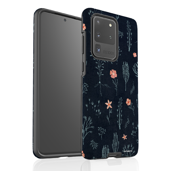 Samsung Tough Case - Floral Light Blue And Pink By Katherine Quinn