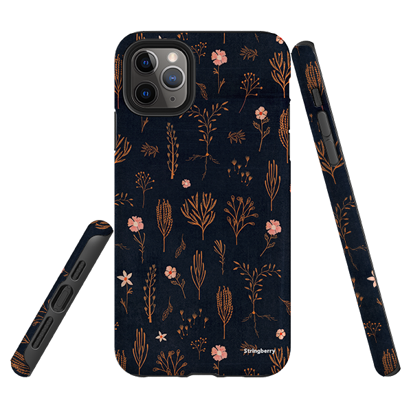 iPhone Tough Case - Floral Light Orange And Pink By Katherine Quinn