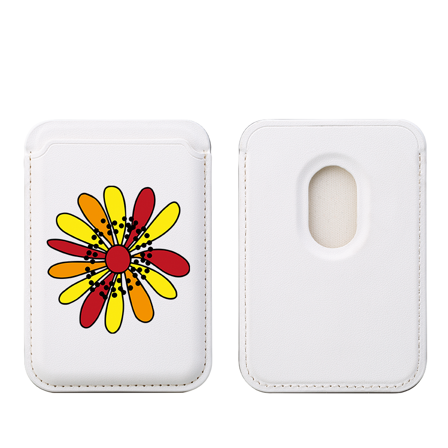 Floral Mandala MagSafe Wallet- White