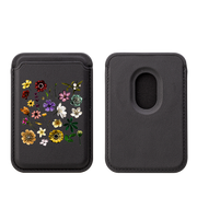Floral Placement MagSafe Wallet- Black