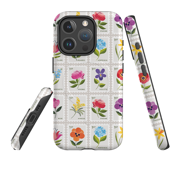 iPhone MagSafe Tough Case -  Floral Postage Stamps By Ali Brookes