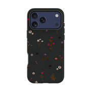 iPhone Tough Case - Florals and Spiders - Charcoal By Katherine Quinn