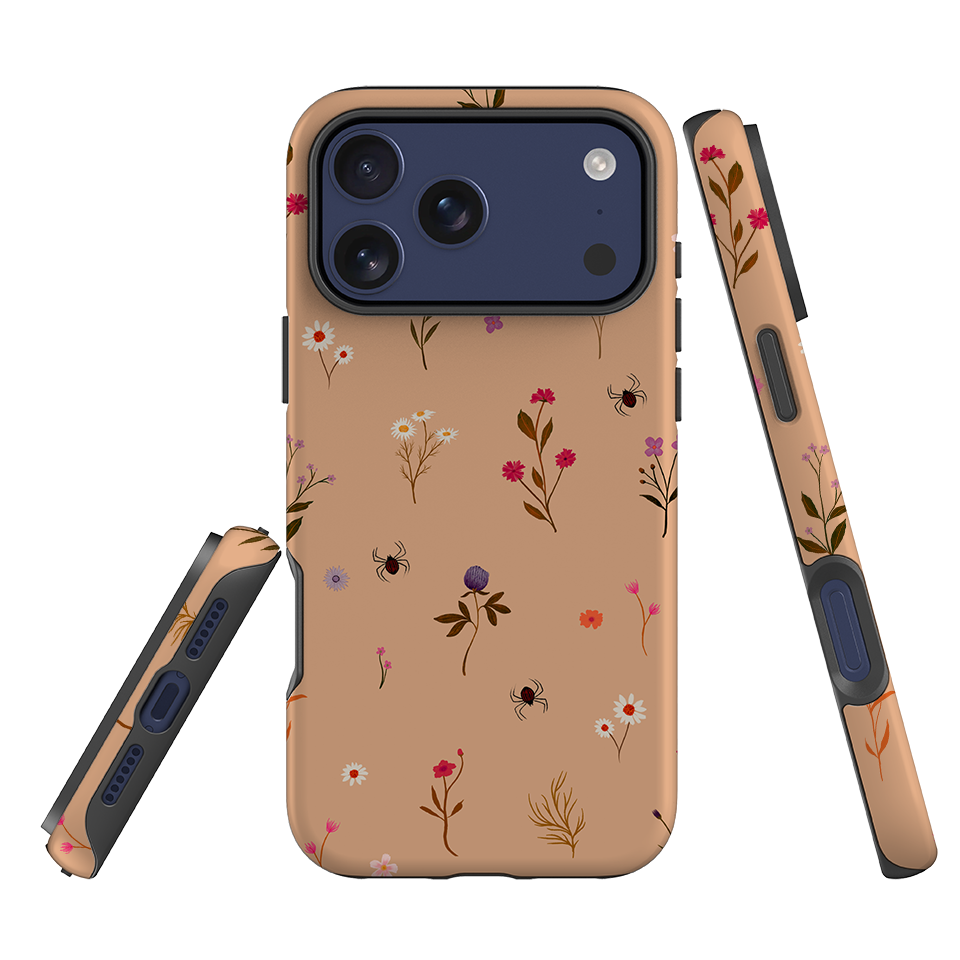 iPhone Tough Case - Florals and Spiders - Cider Clay By Katherine Quinn