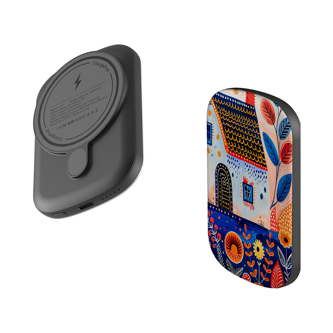 MagSafe Power Bank - Folk Art House VIII